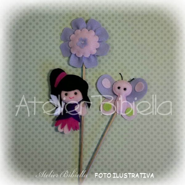 TINKER BELL 7 CM COM FLORZINHA NO PALITO UNIDADE