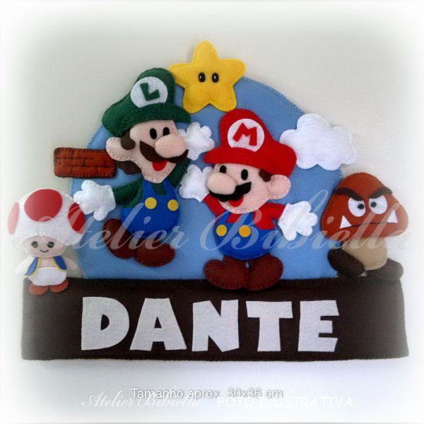 SUPER MARIO ENFEITE DE PORTA SEM MDF UNIDADE