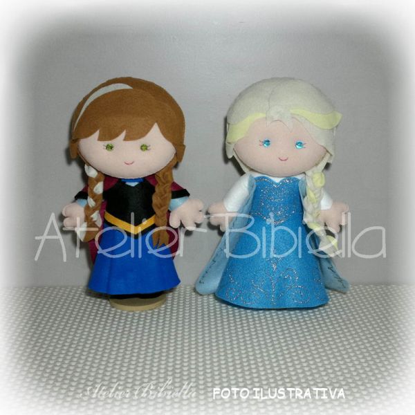 KIT FROZEN PADRÃO C/ 6 PERSONAGENS BASE ELSA 25CM