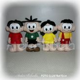 TURMA DA MONICA KIT 4 PERSONAGENS DE 25CM