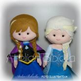 NOVO FROZEN ANNA OU ELSA 25 CM UNIDADE C/ SUPORTE