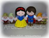 KIT C/ 10 - BRANCA DE NEVE 25CM E 7 ANÕES 20 CM C/ SUPORTES