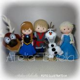 FROZEN NEW KIT C/ 5 PERSONAGENS BASE ELSA 25CM