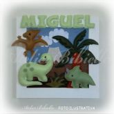 DINOSSAURO QUADRO MDF QUADRADO