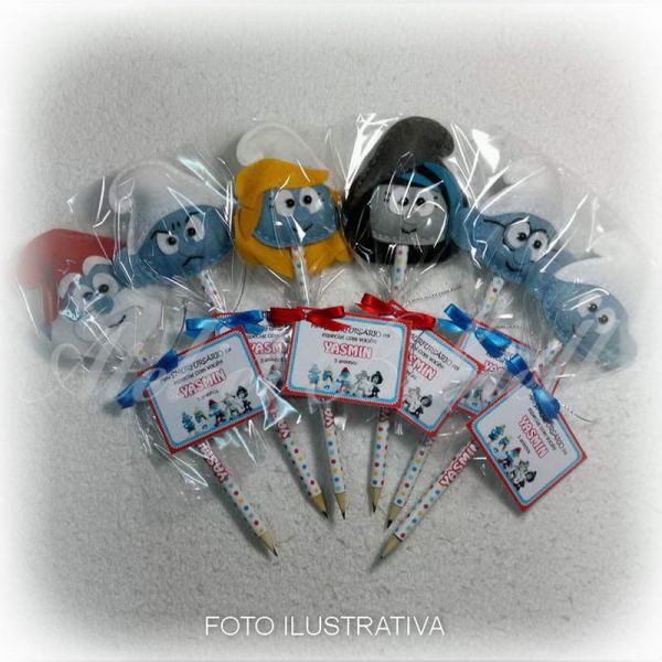 SMURF CABECINHA COM LÁPIS PERSONALIZADO UNIDADE