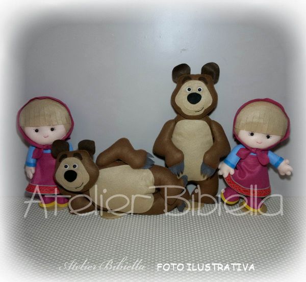 MARSHA 26 E O URSO 33 KIT 4 PERSONAGENS