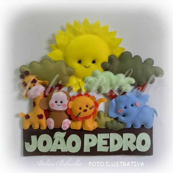 SAFARI PORTA S/MDF C/4 BICHINHOS PADRÃO