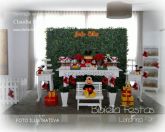 DECORAÇÃO MICKEY DE NATAL MESA FLORAL COM LATERAL MURO INGLÊS BANCO ESTANTE BOLO NOME - Em Londrina