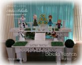 DECORAÇÃO FROZEN FEVER MESA FLORAL DUPLA CORTINA BOLO NOME ALUGADO - Aluguel em Londrina