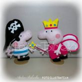 KIT PEPPA FADA E GEORGE PIRATA COM SUPORTES