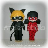 LADYBUG OU CAT NOIR 30CM UNIDADE COM SUPORTE