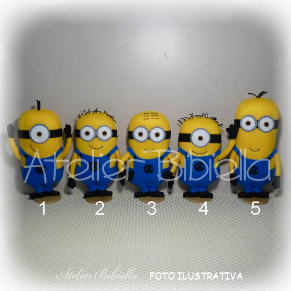 MINIONS ENFEITES KIT 5 PERSONAGENS