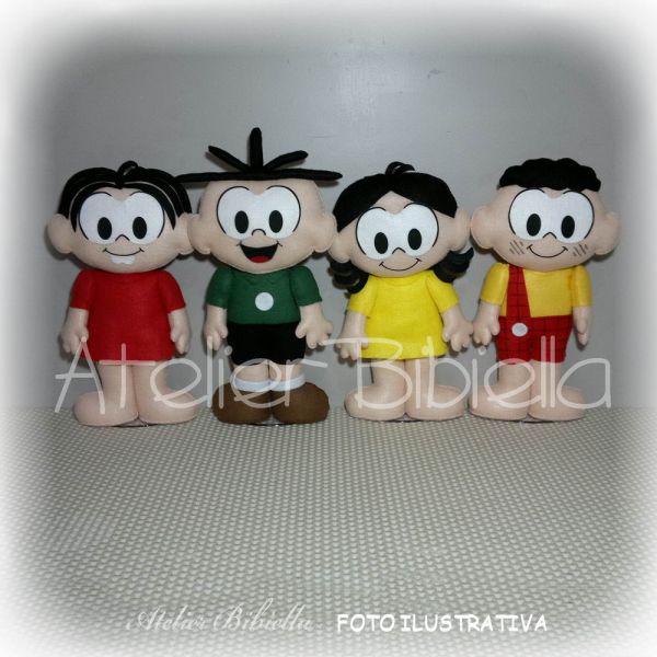 TURMA DA MONICA KIT 4 PERSONAGENS DE 25CM