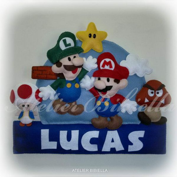 SUPER MARIO ENFEITE DE PORTA SEM MDF UNIDADE