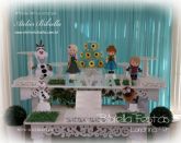 DECORAÇÃO FROZEN FEVER MESA FLORAL DUPLA CORTINA BOLO NOME ALUGADO - Aluguel em Londrina