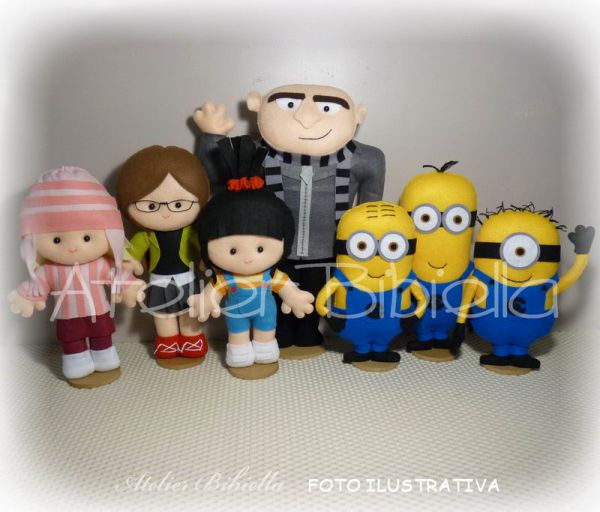 MINIONS ENFEITES KIT 5 PERSONAGENS