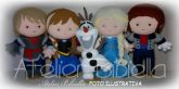 KIT FROZEN PADRÃO C/ 5 PERSONAGENS BASE ELSA 25CM