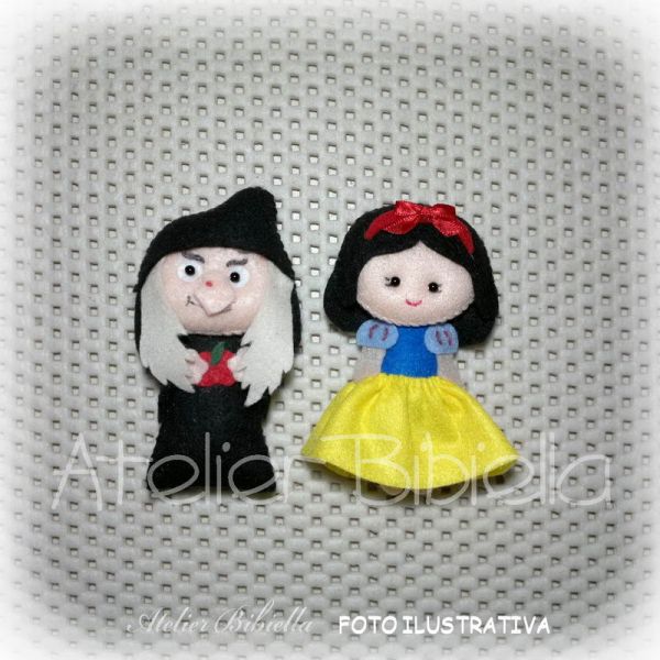 12CM BRANCA DE NEVE, BRUXA E MADRASTA KIT COM 3