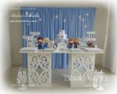 DECORAÇÃO FROZEN MESA 2 CUBO ARABESCO CORTINA MDF BOLO - Aluguel Festa Londrina