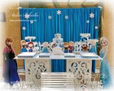 DECORAÇÃO FROZEN MESA 2 CUBO ARABESCO CORTINA MDF BANCO DISPLAY BOLO SEM NOME - Aluguel em Londrina