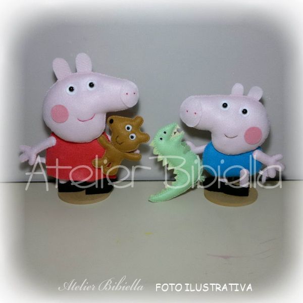 KIT PEPPA E GEORGE COM BRINQUEDOS COM SUPORTES