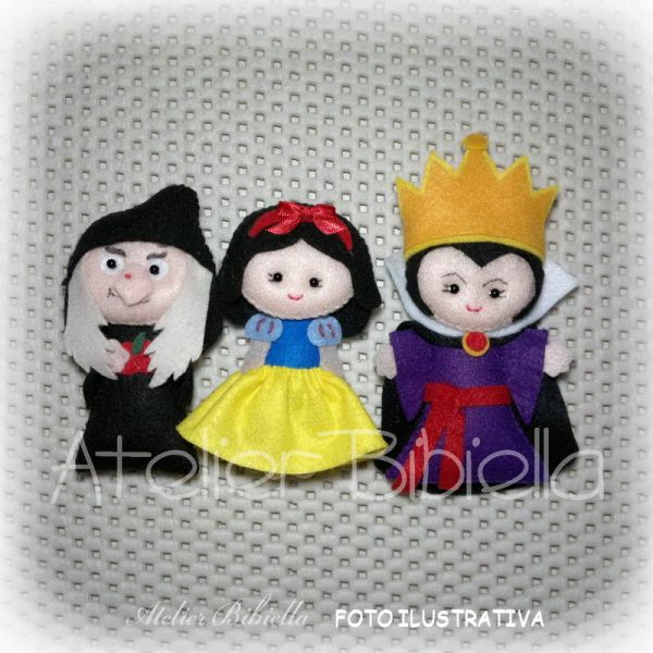 12CM BRANCA DE NEVE, BRUXA E MADRASTA KIT COM 3