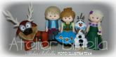 KIT C/ 5 - FROZEN FEVER 25CM E OLAF, SVEN 20CM C/ SUPORTES