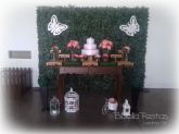 DECORAÇÃO JARDIM BORBOLETAS MESA RÚSTICO LUIZ XV MURO INGLÊS MDF BOLO - Aluguel em Londrina