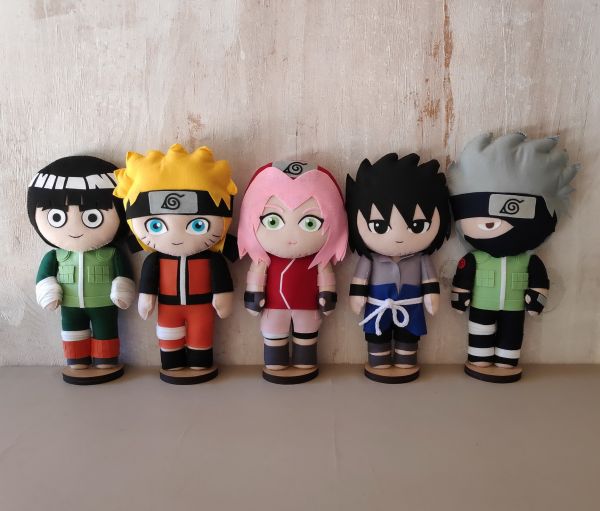 NARUTO KIT 5 PERSONAGENS TAM APROX 32 CM