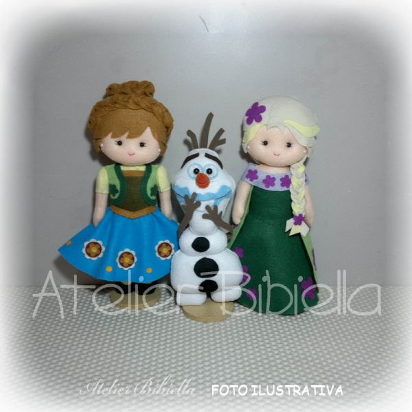 KIT C/ 3 - FROZEN FEVER 25CM E OLAF 20CM C/ SUPORTES