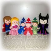 KIT 6 BASE 25CM/20CM - PERSONAGENS TEMA BELA ADORMECIDA