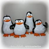 KIT C/ 4 PINGUINS DE MADAGASCAR