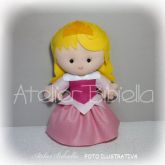 PERSONAGEM 25 CM TEMA BELA ADORMECIDA UNIDADE C/ SUPORTE