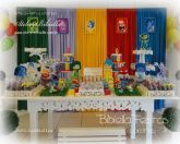 DECORAÇÃO DIVERTIDAMENTE MESA FLORAL C/ AUXILIAR CORTINA FALSO GAS HÉLIO COMUM BANCO BOLO - Londrina